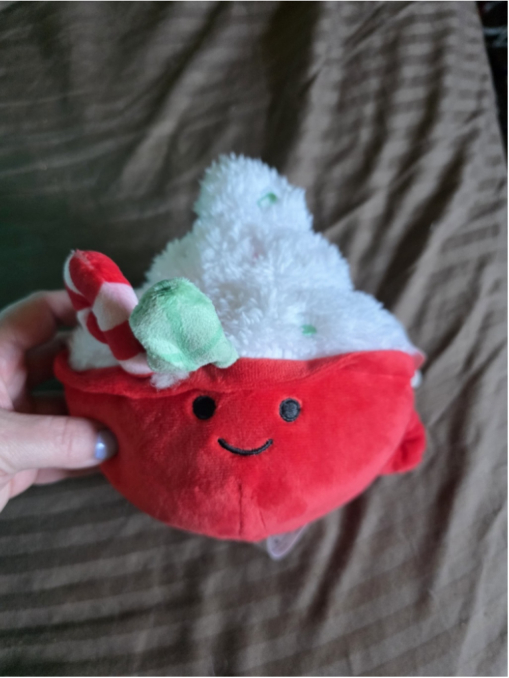 Christmas Hot Cocoa Mug Plush Whipped Cream Candy Cane Holiday Stuffed Plush NWT
